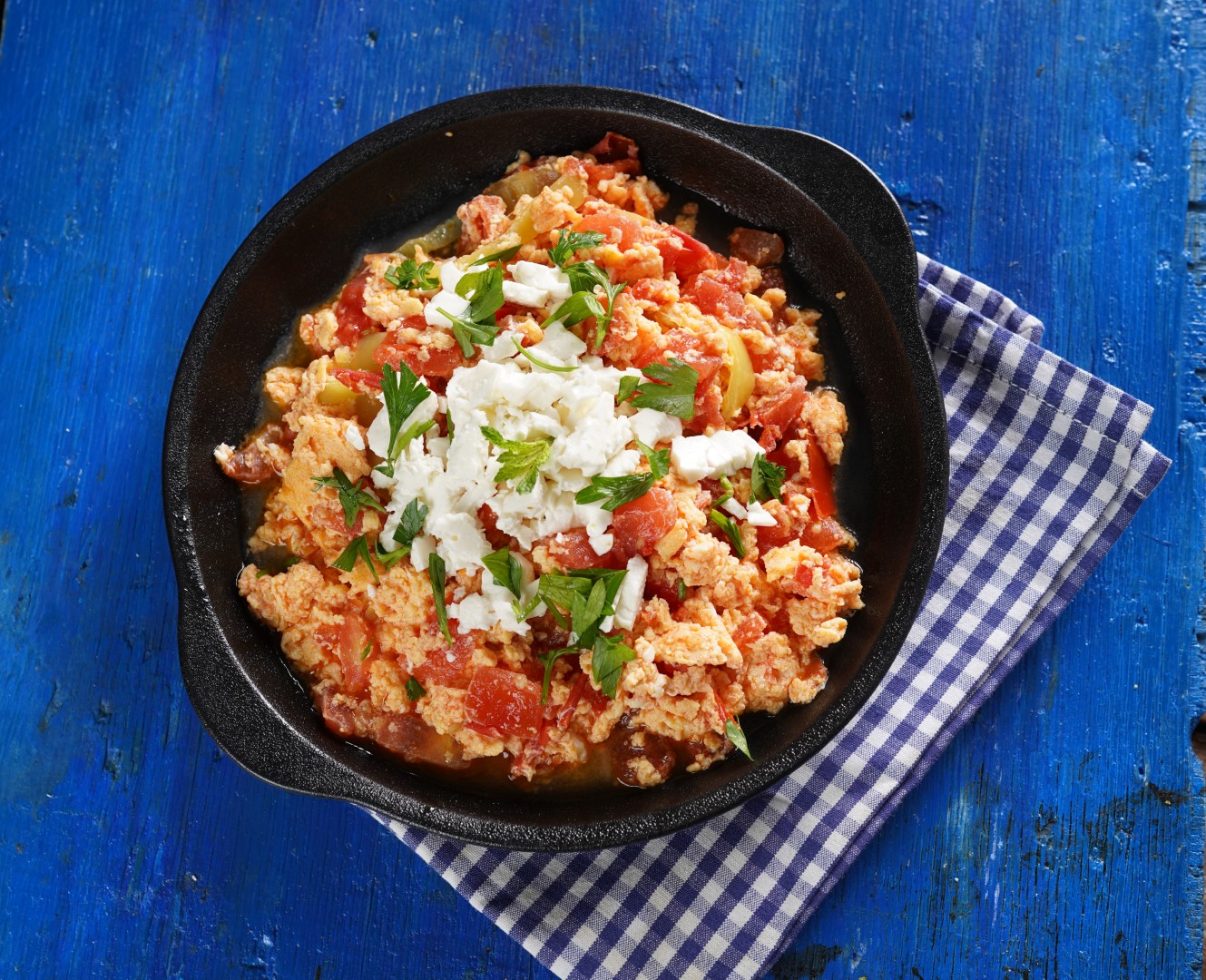 feta pdo Strapatsada with feta cheese